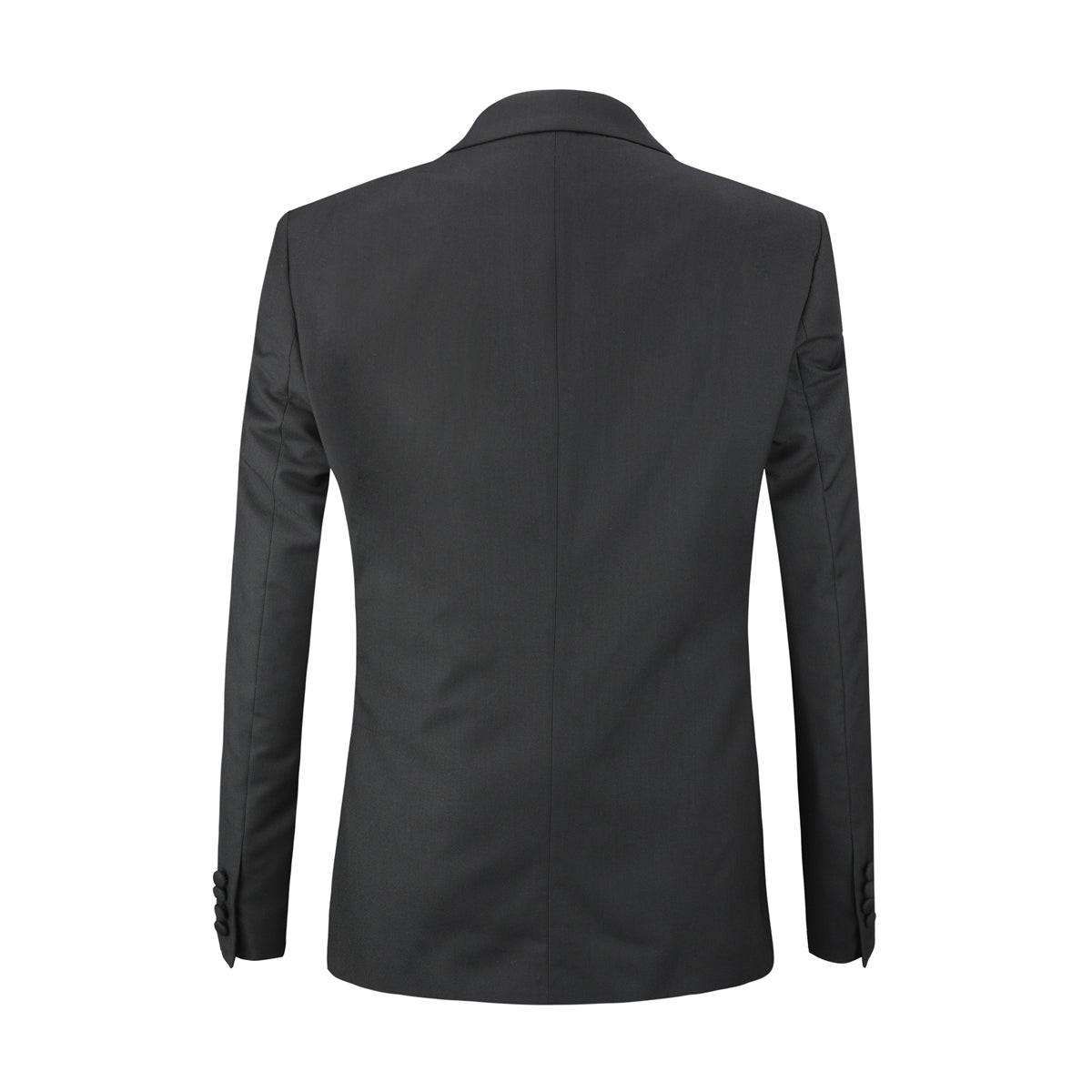 Men's 3-Piece Fashion One Button Color-Blocking Suit Black