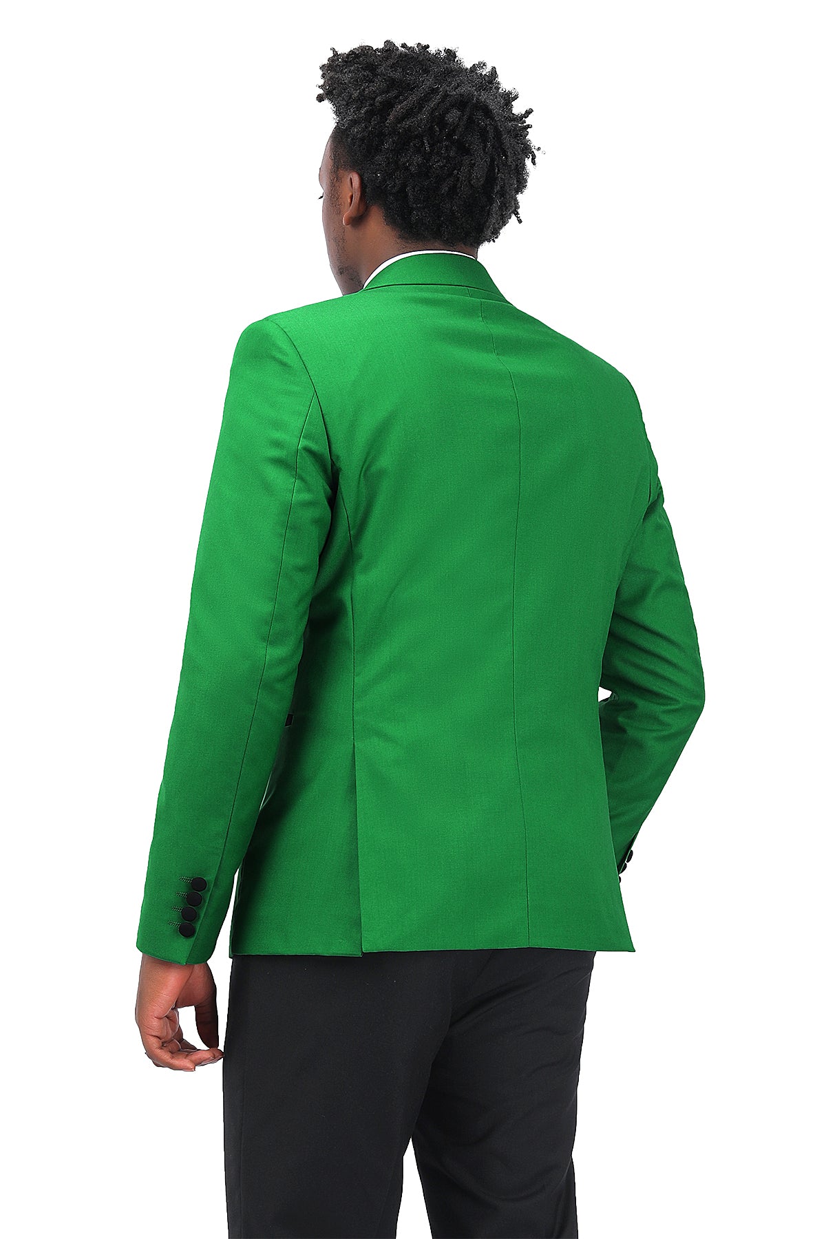 3 Piece Men's Suits One Button Slim Fit Peaked Lapel Tuxedo Green