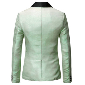 Magic Cyan Tuxedo Jacket Luxury Prom Blazer