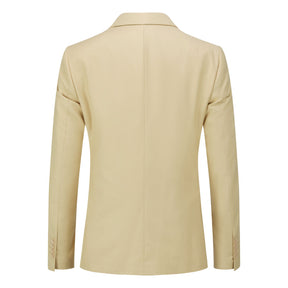 3-Piece One Button Formal Suit Beige Suit