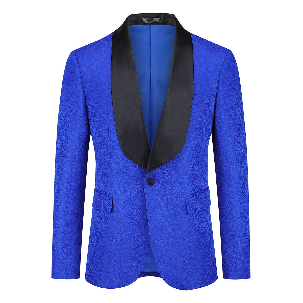 Paisley Suit 2-Piece Slim Fit Print Suit Blue