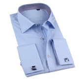 Men's Dress Shirt Slim Fit Button Down Stripe Checked Shirt