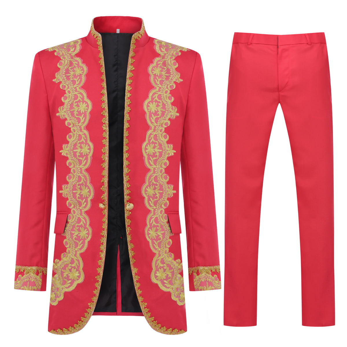 Slim Fit Men's Royal Style Men's Fashion Suits Tuxedo Wedding Red